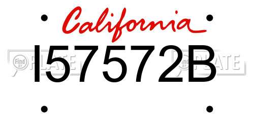 I57572B California License Plate