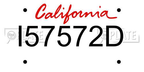 I57572D California License Plate