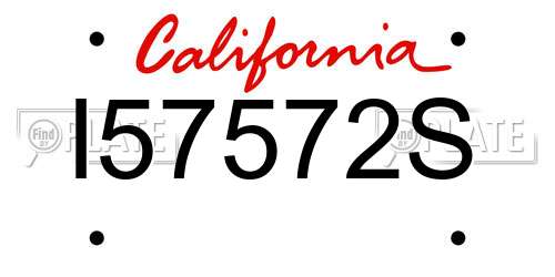 I57572S California License Plate