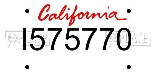 I575770 California License Plate