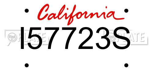 I57723S California License Plate