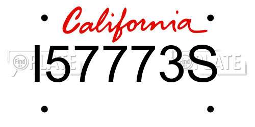 I57773S California License Plate