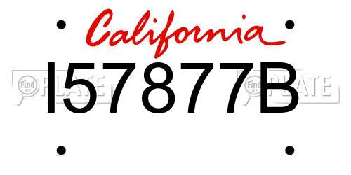 I57877B California License Plate