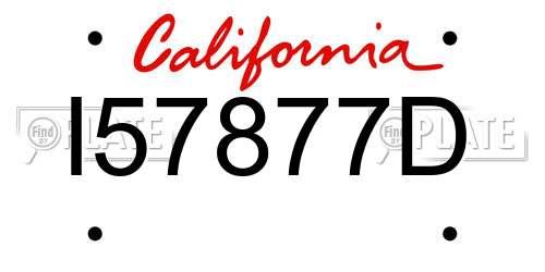 I57877D California License Plate
