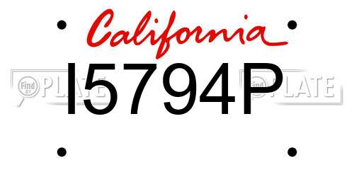 I5794P California License Plate