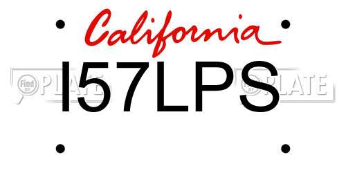 I57LPS California License Plate