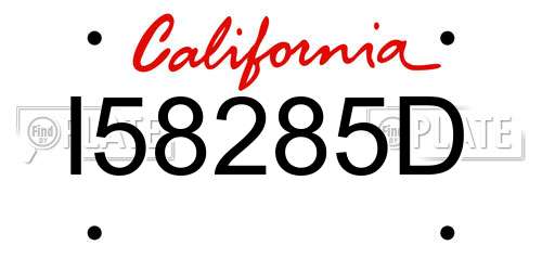 I58285D California License Plate
