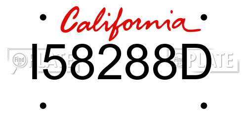 I58288D California License Plate