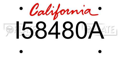 I58480A California License Plate