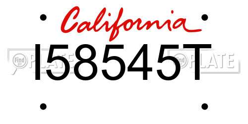 I58545T California License Plate