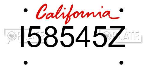 I58545Z California License Plate