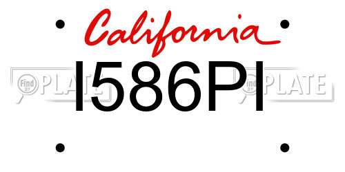 I586PI California License Plate