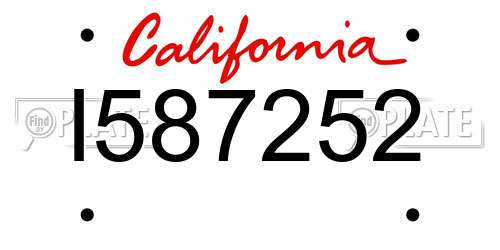 I587252 California License Plate