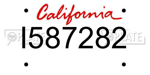 I587282 California License Plate