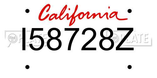 I58728Z California License Plate