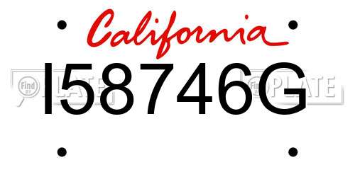 I58746G California License Plate