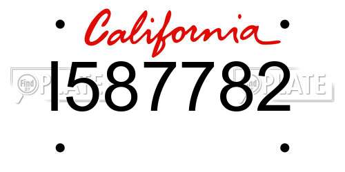 I587782 California License Plate