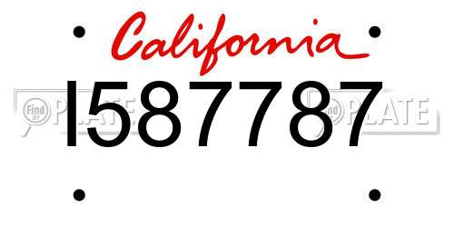 I587787 California License Plate
