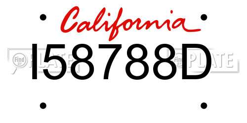 I58788D California License Plate