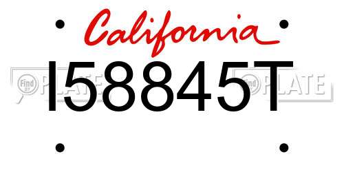I58845T California License Plate