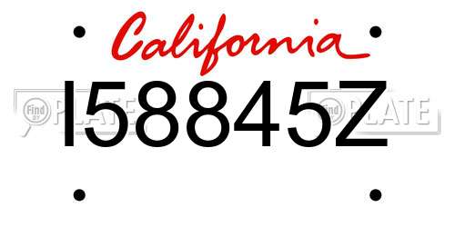 I58845Z California License Plate