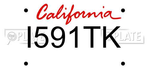 I591TK California License Plate