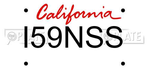 I59NSS California License Plate