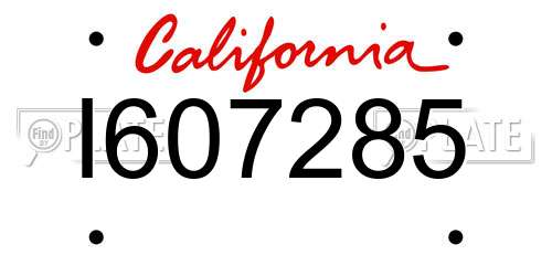 I607285 California License Plate