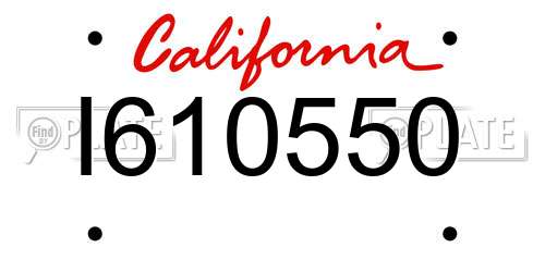 I610550 California License Plate