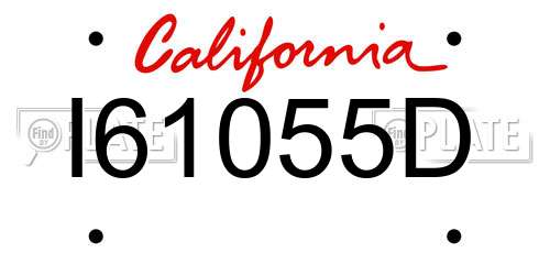 I61055D California License Plate