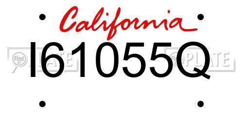 I61055Q California License Plate