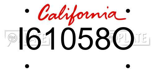 I61058O California License Plate