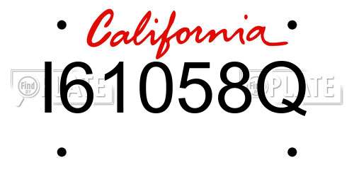 I61058Q California License Plate