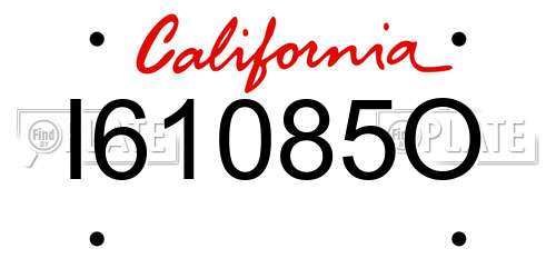 I61085O California License Plate