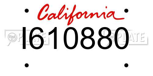 I610880 California License Plate