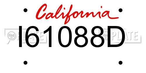 I61088D California License Plate
