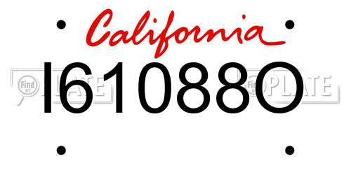 I61088O California License Plate