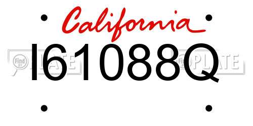 I61088Q California License Plate