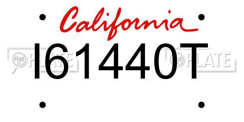 I61440T California License Plate