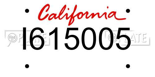 I615005 California License Plate