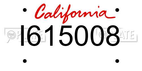 I615008 California License Plate