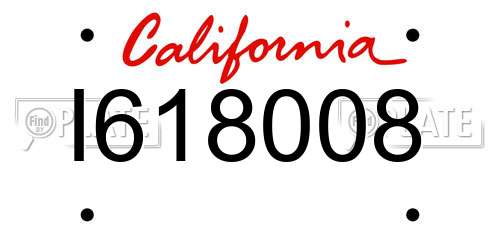I618008 California License Plate