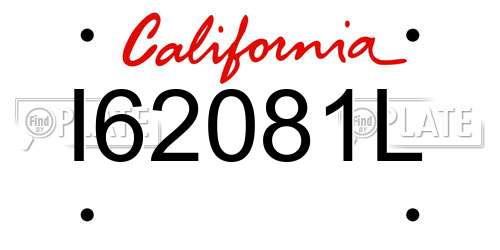 I62081L California License Plate