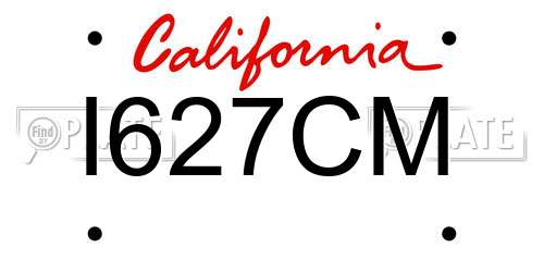 I627CM California License Plate