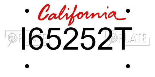 I65252T California License Plate
