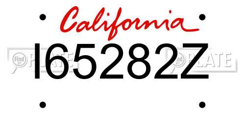 I65282Z California License Plate