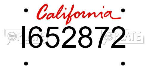 I652872 California License Plate