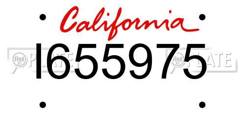 I655975 California License Plate