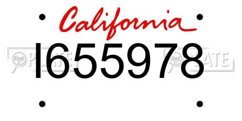 I655978 California License Plate