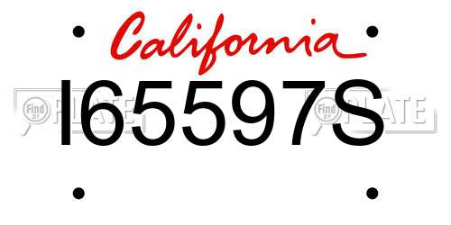 I65597S California License Plate